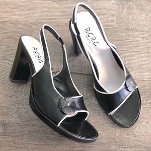 BCBG Black and White Block Heels